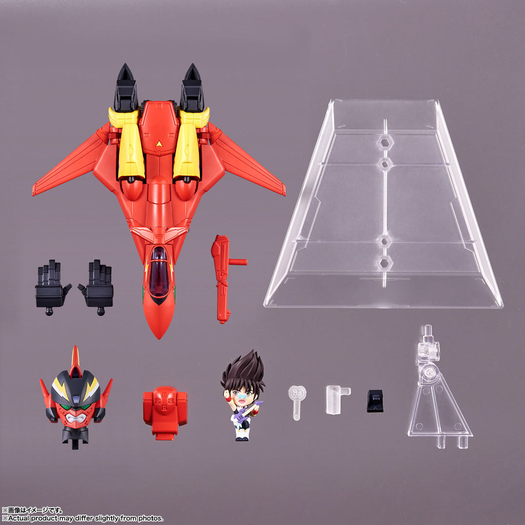 Figura VF-19 Custom Fire Valkyrie With Basara Nekki - Macross 7 - Tiny Session - Bandai