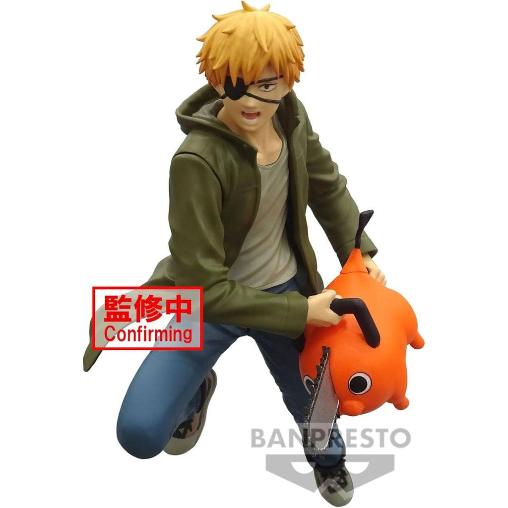 Estátua Denji and Pochita - Chainsaw Man - Vibration Stars - Banpresto - Bandai